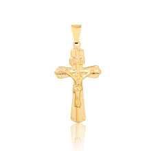 Load image into Gallery viewer, 18K Gold Layered 34mm Jesus Cross Religious Pendant 31.0053
