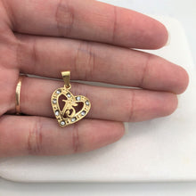Load image into Gallery viewer, 18K Gold Layered Clear CZ Cut Out Heart Shape 15th Birthday Quinceañera Pendant 31.0072/1
