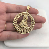 18K Gold Layered Diamond Cut Finish of Our Lady of Charity Medal Pendant 31.0074