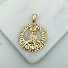 Load image into Gallery viewer, 18K Gold Layered Diamond Cut Finish of Our Lady of Charity Medal Pendant 31.0074
