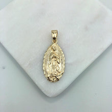 Load image into Gallery viewer, 18K Gold Layered Texturized Our Lady of Guadalupe Medal Pendant 31.0077
