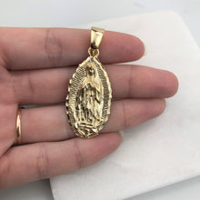 Load image into Gallery viewer, 18K Gold Layered Texturized Our Lady of Guadalupe Medal Pendant 31.0077
