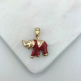 18K Gold Layered Enamel Elephant Figure Pendant 31.0080/1/2/3