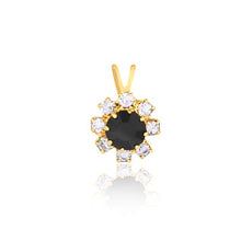 Load image into Gallery viewer, 18K Gold Layered Colored Rhinestone Center with Clear CZ Flower Design Pendant 31.0082/1/2/3
