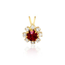 Load image into Gallery viewer, 18K Gold Layered Colored Rhinestone Center with Clear CZ Flower Design Pendant 31.0082/1/2/3
