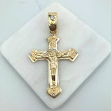 18K Gold Layered Clear CZ Jesus Cross Pendant 31.0087/1