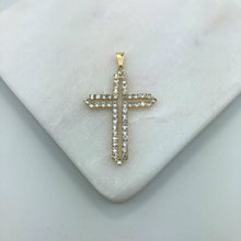 Load image into Gallery viewer, 18K Gold Layered Clear Cubic Zirconia Holy Cross Pendant 31.0093/1
