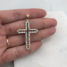 Load image into Gallery viewer, 18K Gold Layered Clear Cubic Zirconia Holy Cross Pendant 31.0093/1
