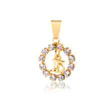 Load image into Gallery viewer, 18K Gold Layered Cubic Zirconia Cut Out 15th Birthday Quinceañera Pendant 31.0099/1
