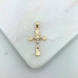 18K Gold Layered Two Tone Jesus Cross Pendant 31.0102