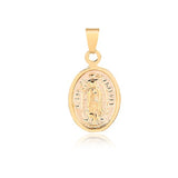 18K Gold Layered 25mm Our Lady of Guadalupe Oval Medal Pendant 31.0109