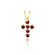 Load image into Gallery viewer, 18K Gold Layered 14mm Red Cubic Zirconia Holy Cross Pendant 31.0123/3
