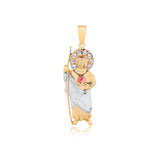 18K Gold Layered 61mm Clear CZ Tri-Tone Saint Judas Pendant (Bulto) 31.0127/1