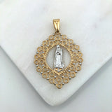 18K Gold Layered Two-Tone Cut Out Design Our Lady of Guadalupe Pendant 31.0131