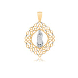 18K Gold Layered Two-Tone Cut Out Design Our Lady of Guadalupe Pendant 31.0131