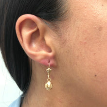 Load and play video in Gallery viewer, 18K Gold Layered 8mm Cutout Ball Leverback Earrings 21.0122
