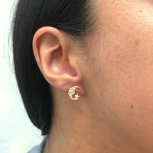 Load and play video in Gallery viewer, 18K Gold Layered Moon &amp; Star Plugs Kids Earrings 21.0114
