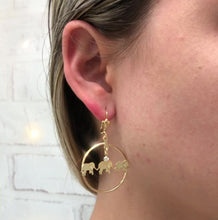 Load and play video in Gallery viewer, 18K Gold Layered Elephant Design with Cubic Zirconia, Dangle Earrings 21.0021/1
